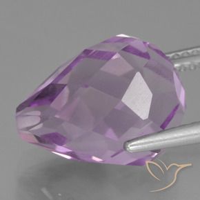 Amatista Violeta rosado natural de 9.36 ct, Corte Briolette, VS