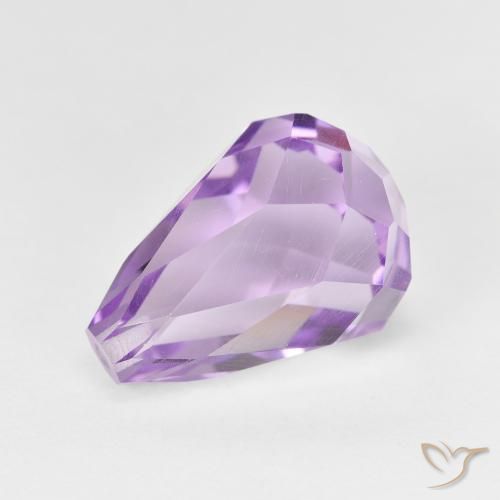 Amatista Violeta iris natural de 7.36 ct, Corte Briolette, VS