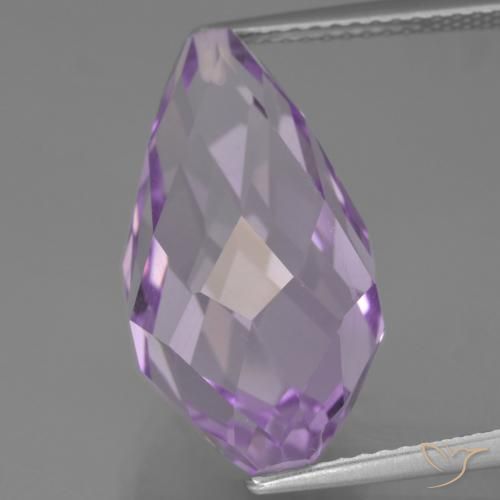 11.68ct Natural Violeta rosáceo medio Amatista, Corte Briolette, VVS-VS