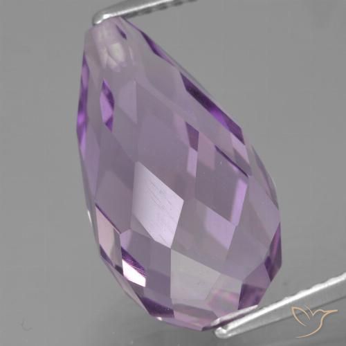 8.81ct Natural Violeta rosáceo medio Amatista, Corte Briolette, VS