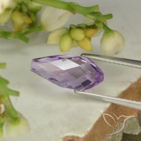 Amatista Violeta iris rosáceo natural de 3.52 ct, Corte Briolette, VS