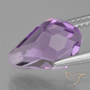 Amatista Violeta medio natural de 3.69 ct, Corte Briolette, VS