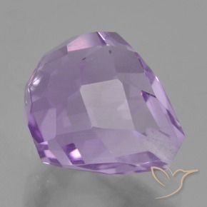 Amatista Violeta medio natural de 3.92 ct, Corte Briolette, VS