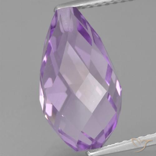 6.31ct Natural Violeta rosado Amatista, Corte Briolette, VS