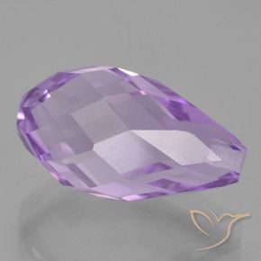 Amatista Violeta rosado natural de 6.31 ct, Corte Briolette, VS