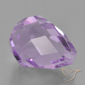 Amatista Violeta iris rosáceo natural de 6.36 ct, Corte Briolette, VS