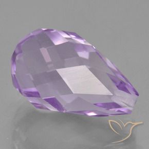 Amatista Violeta medio natural de 5.94 ct, Corte Briolette, VS