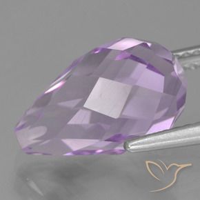 Amatista Violeta medio natural de 5.94 ct, Corte Briolette, VS