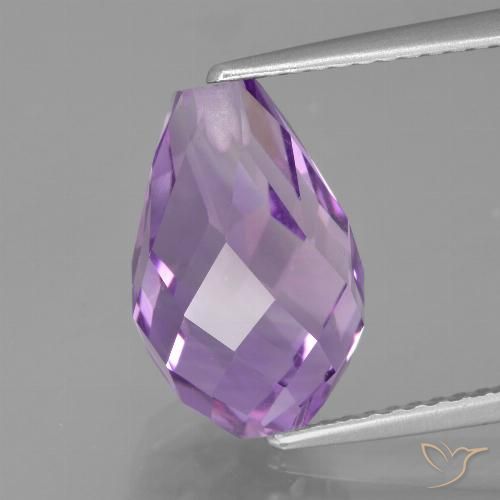 5.68ct Natural Violeta púrpura Amatista, Corte Briolette, VS