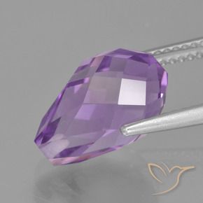 Amatista Violeta púrpura natural de 5.68 ct, Corte Briolette, VS
