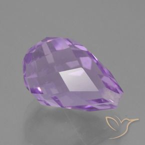 Amatista Violeta medio natural de 5.22 ct, Corte Briolette, VS