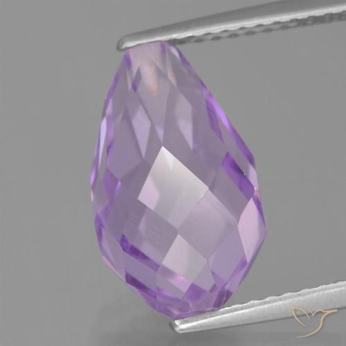 5.70ct Natural Violeta medio Amatista, Corte Briolette, VS