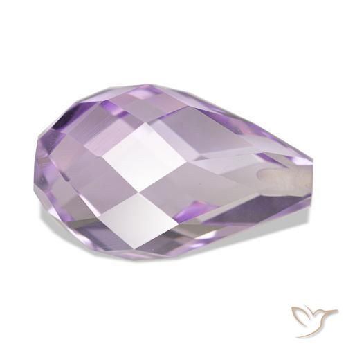 Amatista Violeta claro natural de 5.53 ct, Corte Briolette, VS
