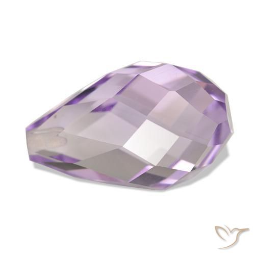 Amatista Violeta claro natural de 5.53 ct, Corte Briolette, VS