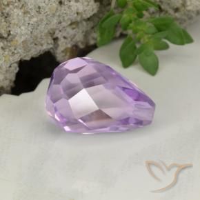 Amatista Violeta iris natural de 7.13 ct, Corte Briolette, VS