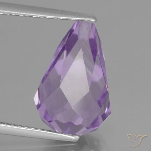 7.29ct Natural Violeta iris rosáceo Amatista, Corte Briolette, VS