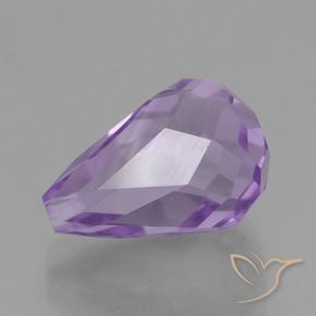 Amatista Violeta iris rosáceo natural de 7.29 ct, Corte Briolette, VS