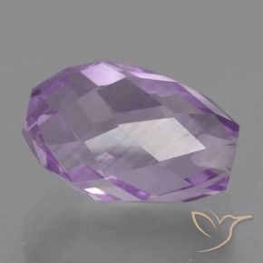 Amatista Violeta iris intenso natural de 2.78 ct, Corte Briolette, VS