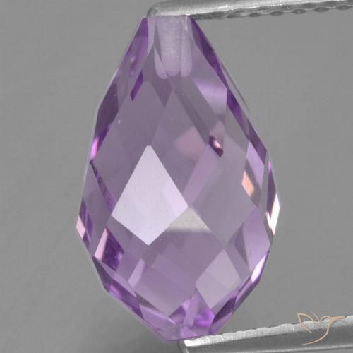 3.92ct Natural Violeta rosáceo medio Amatista, Corte Briolette, VS