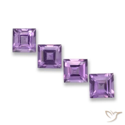 3.74ctw Natural Rosado-violeta medio Amatista, Cuadrado, VVS-VS