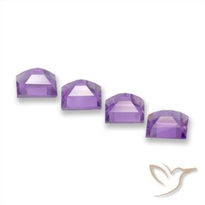 Gemas de Amatista Rosado-violeta medio natural de 3.74 ct, Cuadrado, VVS-VS