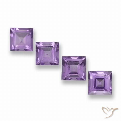 4.07ctw Natural Rosado-violeta medio Amatista, Cuadrado, VVS-VS