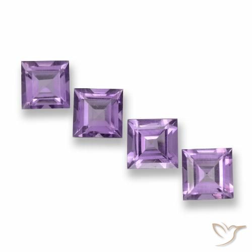 3.77ctw Natural Rosado-violeta medio Amatista, Cuadrado, VVS-VS