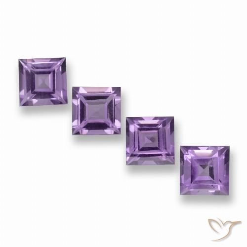 3.87ctw Natural Rosado-violeta medio Amatista, Cuadrado, VVS-VS