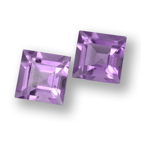 Gemas de Amatista Violeta natural de 2.05 ct, Cuadrado, VVS-VS