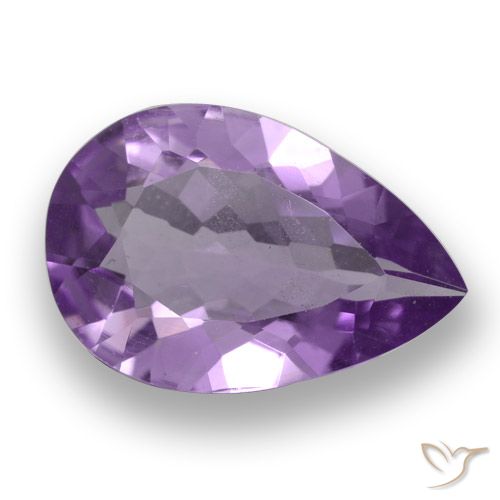 Amatista violeta púrpura intenso natural de 3,84 ct, en forma de pera, VS