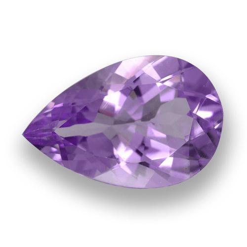 Amatista violeta medio natural de 4,49 ct, en forma de pera, VVS