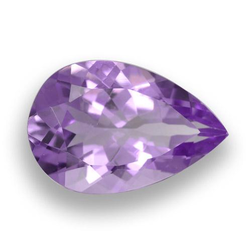 Amatista violeta medio natural de 4,49 ct, en forma de pera, VVS