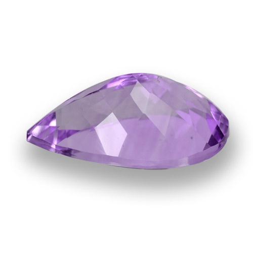 Amatista violeta medio natural de 4,49 ct, en forma de pera, VVS