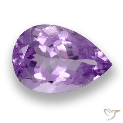 Amatista violeta medio natural de 5,23 ct, en forma de pera, VVS