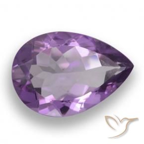 Amatista Violeta medio natural de 4.30 ct, En forma de pera, VS