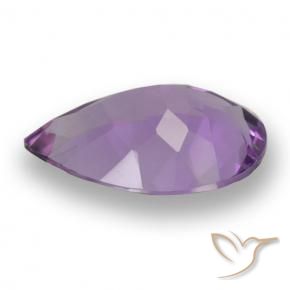 Amatista Violeta medio natural de 4.30 ct, En forma de pera, VS