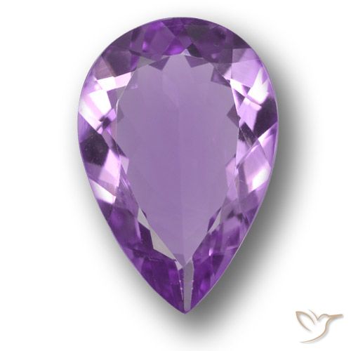 Amatista violeta oscuro medio natural de 3,86 ct, en forma de pera, VVS