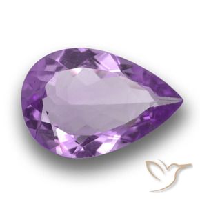 Amatista violeta oscuro medio natural de 3,86 ct, en forma de pera, VVS