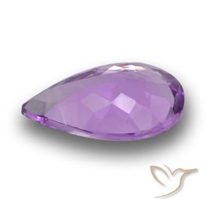 Amatista violeta oscuro medio natural de 3,86 ct, en forma de pera, VVS