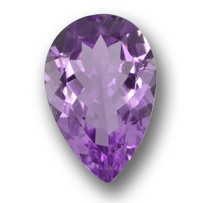 Amatista violeta natural de 5,03 ct, en forma de pera, VVS