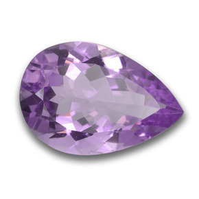 Amatista violeta natural de 5,03 ct, en forma de pera, VVS