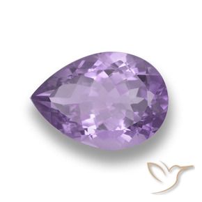Amatista Violeta medio natural de 5.25 ct, En forma de pera, VVS