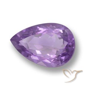 Amatista Violeta medio natural de 6.11 ct, En forma de pera, VVS