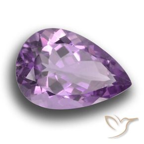 Amatista Violeta rosáceo medio natural de 4.98 ct, En forma de pera, VVS-VS