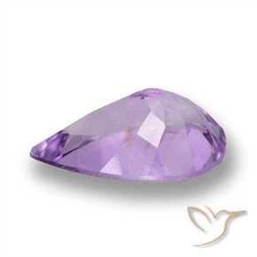 Amatista Violeta medio natural de 4.58 ct, En forma de pera, VVS