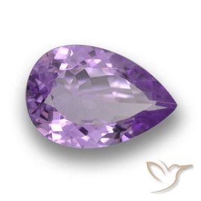 Amatista Violeta medio natural de 4.85 ct, En forma de pera, VVS