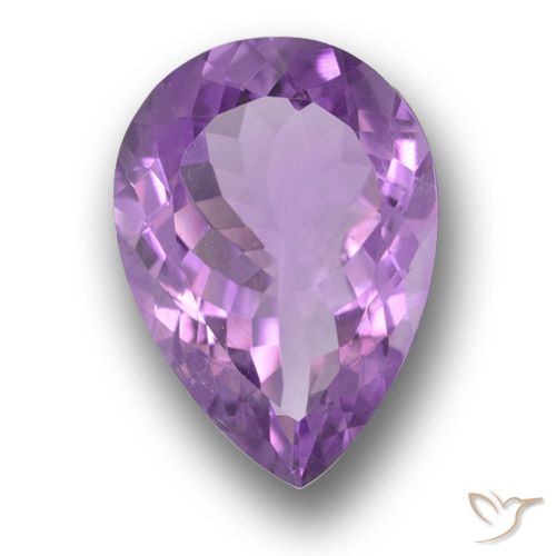 Amatista violeta púrpura medio natural de 8,86 ct, en forma de pera, VVS-VS