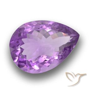 Amatista violeta púrpura medio natural de 8,86 ct, en forma de pera, VVS-VS
