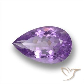 Amatista Violeta púrpura medio natural de 4.35 ct, En forma de pera, VVS-VS