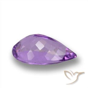 Amatista Violeta púrpura medio natural de 4.35 ct, En forma de pera, VVS-VS